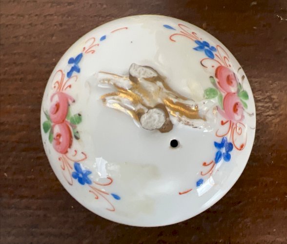 Verseuse Porcelaine de Paris XIXe "Amitié" Décor Floral Romantique