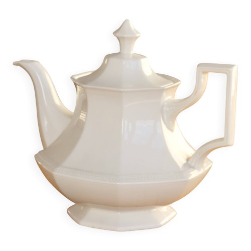 Verseuse vintage en porcelaine blanche Johnson Brothers motif Perle