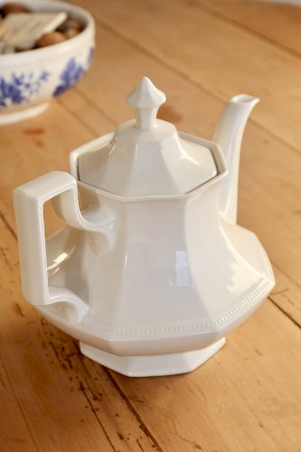 Verseuse vintage en porcelaine blanche Johnson Brothers motif Perle