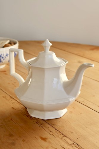 Verseuse vintage en porcelaine blanche Johnson Brothers motif Perle