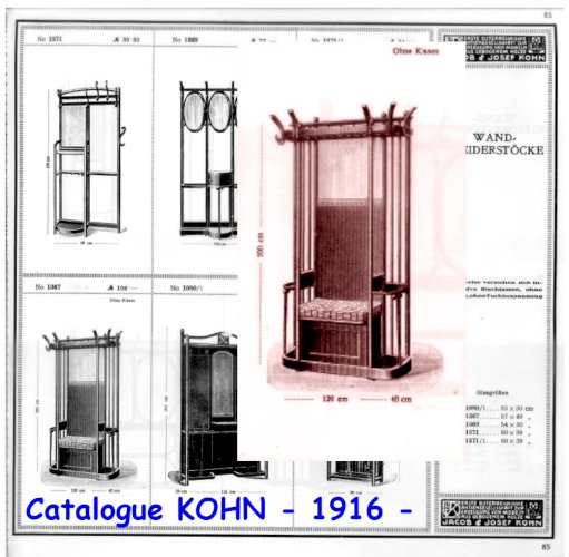 Vestiaire d'entrée par Hoffmann pour Kohn no Thonet -1910 -