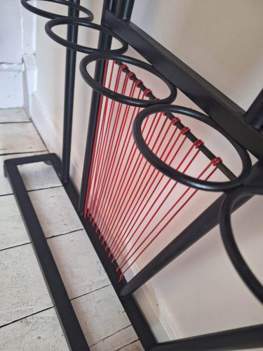 Vestiaire vintage bois et métal, meuble porte manteaux ancien pour entrée