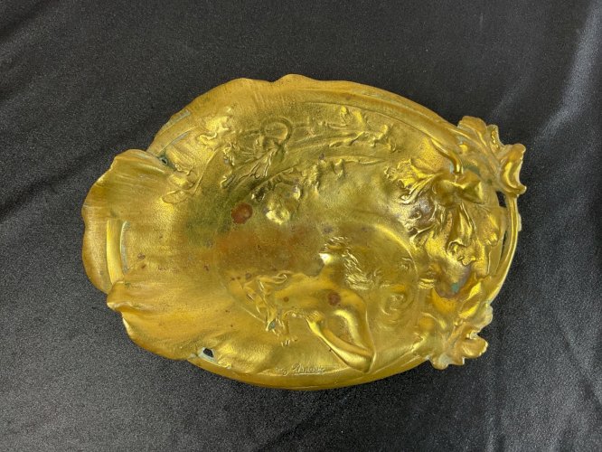 Vide poche Art nouveau femme, érotique en bronze Auguste ARNOUX barbedienne .