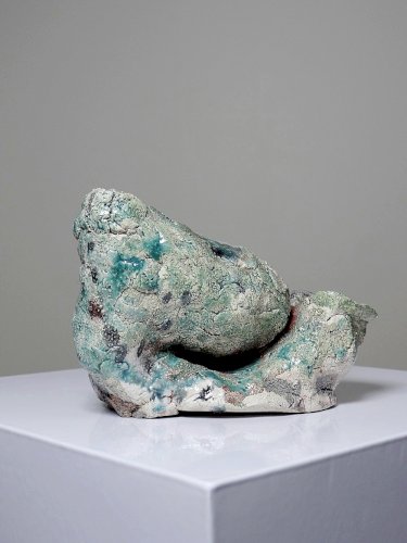 Vide poche brutaliste, sculptural, Raku émaillé vintage