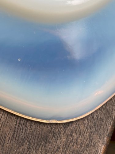 Vide poche cendrier en verre opalescent décor Rolls Royce 1903