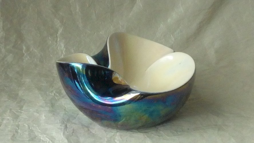 VIDE POCHE CENDRIER FAIENCE IRISEE VERCERAM VINTAGE**