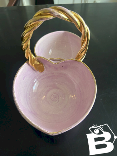 vide poche coeur en faïence de Louviers