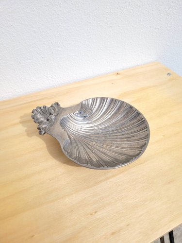 Vide poche coquille St Jacques argenté