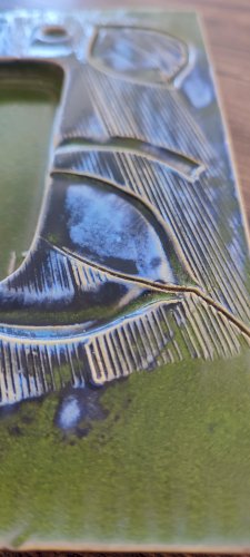 Vide-poche en céramique émaillée vintage signé , années 60/70