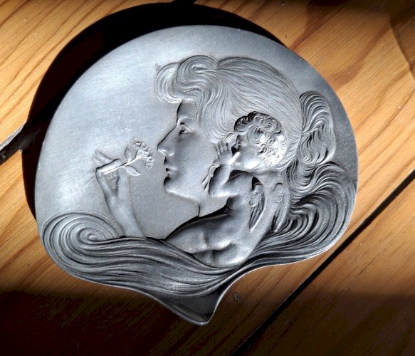 Vide poche en étain art nouveau vers 1900 Achille Gamba