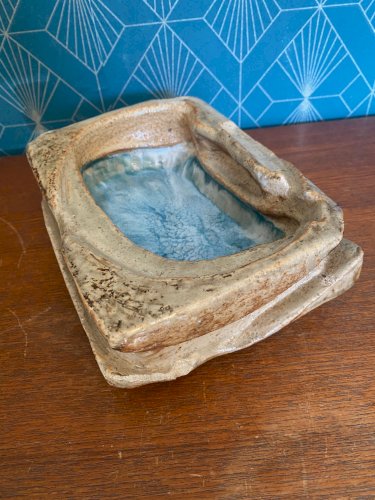 Vide poche en grès, attribué à , BARBARA DELFOSSE, céramique ancienne, raku.