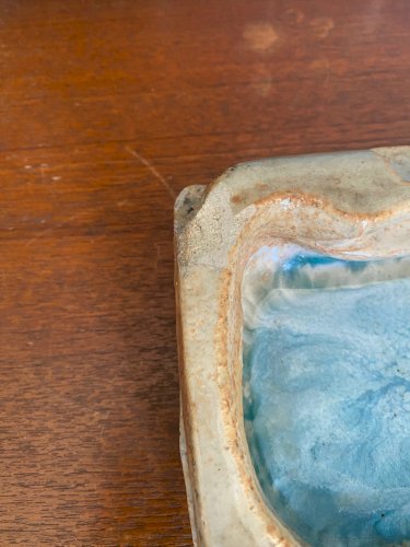 Vide poche en grès, attribué à , BARBARA DELFOSSE, céramique ancienne, raku.