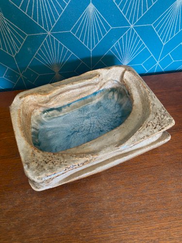 Vide poche en grès, attribué à , BARBARA DELFOSSE, céramique ancienne, raku.