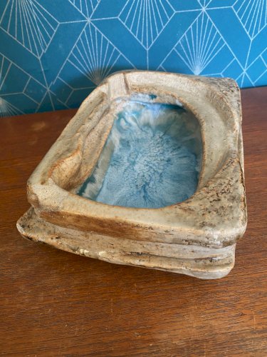 Vide poche en grès, attribué à , BARBARA DELFOSSE, céramique ancienne, raku.