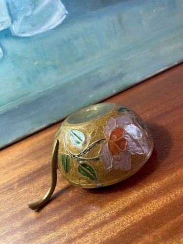 Vide poche en laiton cloisonné forme pomme