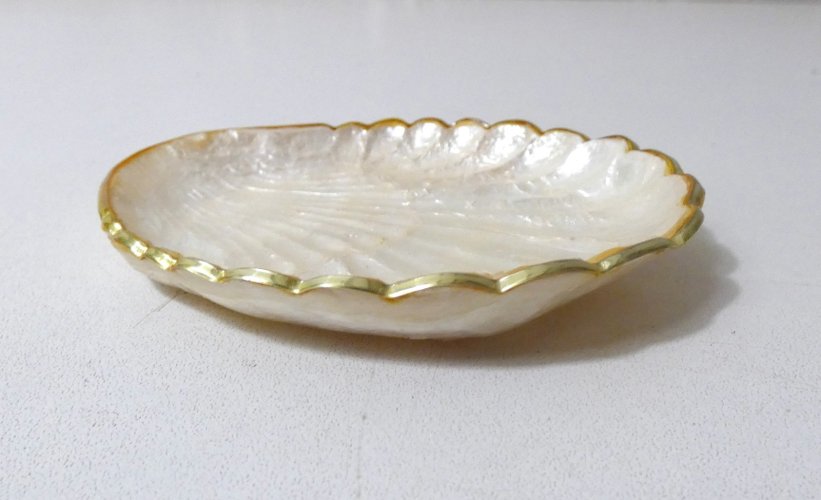 vide poche en nacre forme coquillage Vintage