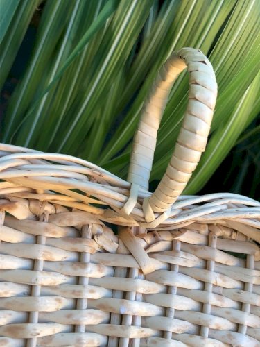 Vide poche en osier en forme de cœur