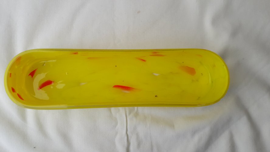 Vide poche jaune en verre