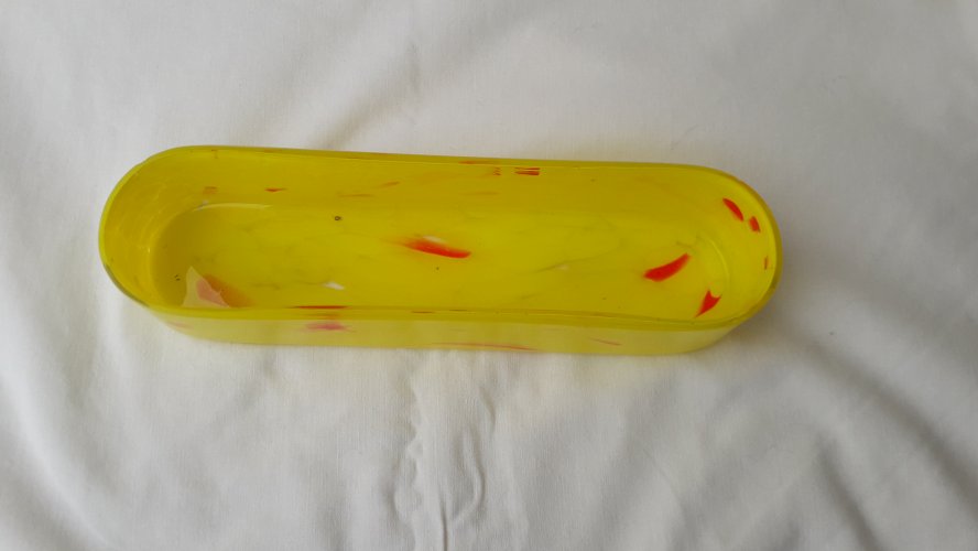 Vide poche jaune en verre