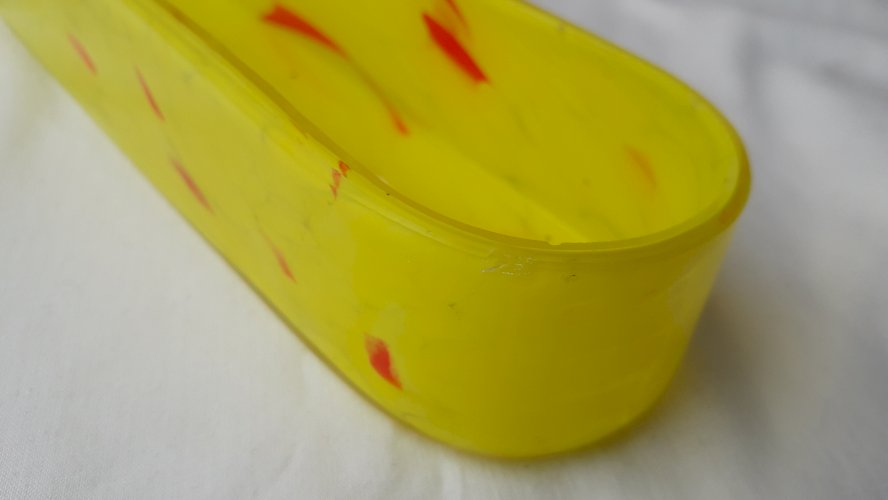 Vide poche jaune en verre