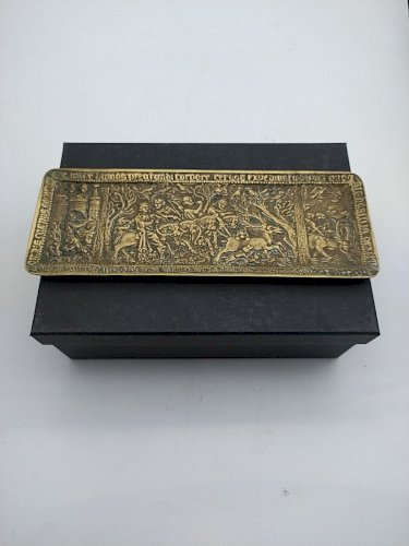 Vide poche Max Le Verrier. Triptyque en bronze .