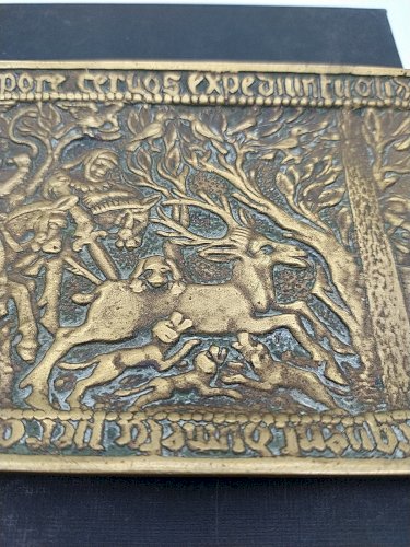 Vide poche Max Le Verrier. Triptyque en bronze .