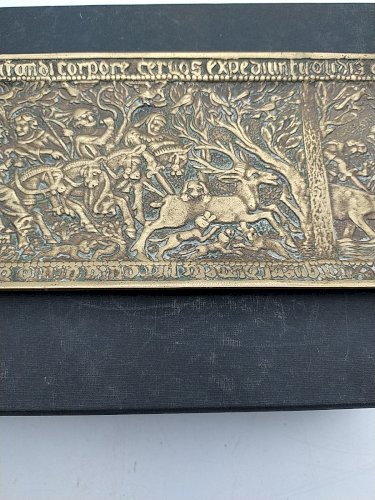 Vide poche Max Le Verrier. Triptyque en bronze .