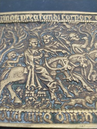 Vide poche Max Le Verrier. Triptyque en bronze .