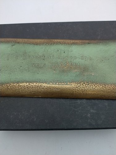 Vide poche Max Le Verrier. Triptyque en bronze .
