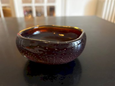 Murano red and yellow pocket tray