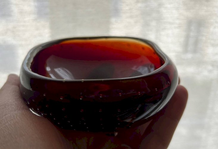 Vide poche Murano rouge et jaune