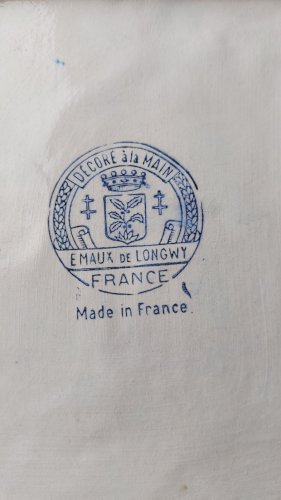 Vide poche / présentoir publicitaire, émaux Longwy, chocolats Pierre Koenig ^