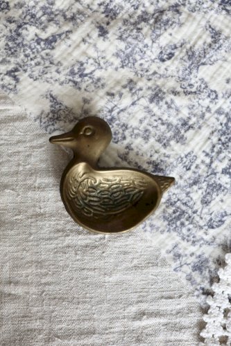 Vide-poche vintage canard en laiton