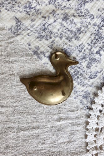Vide-poche vintage canard en laiton