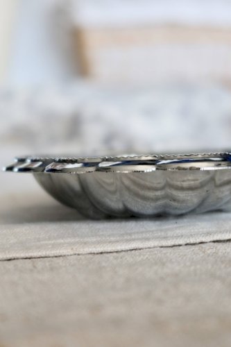 Vide-poche vintage coquillage métal argenté brillant