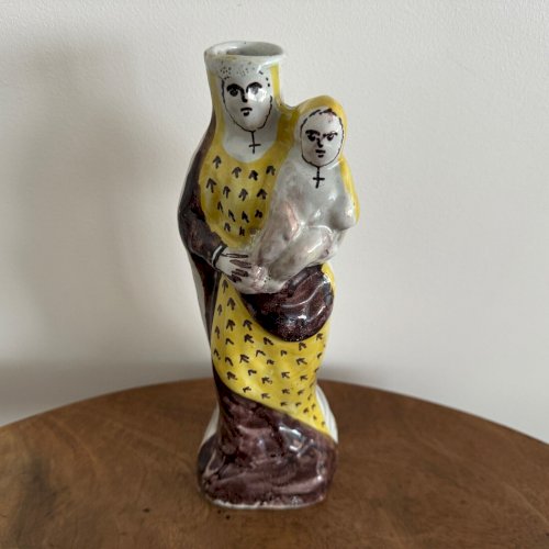Vierge à l'Enfant en faïence XVIIIe Nevers M3500