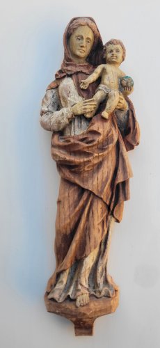 Vierge à l'enfant polychrome 