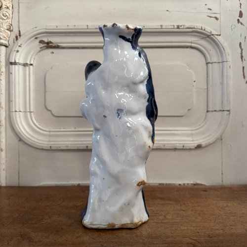 Vierge à l'Enfant XVIIIe fond bleu décor d'hermines M3615