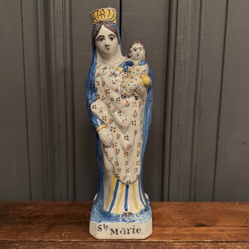 Vierge d'accouchée en faïence XIXe Ste Marie L9235