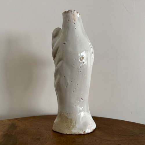 Vierge d'accouchée XVIIIe en faïence de Nevers M3496