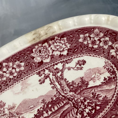 VILLEROY & BOCH paire de ravier petit plat ovale décor RUSTICANA rouge
