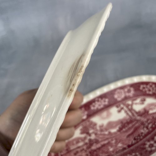 VILLEROY & BOCH paire de ravier petit plat ovale décor RUSTICANA rouge