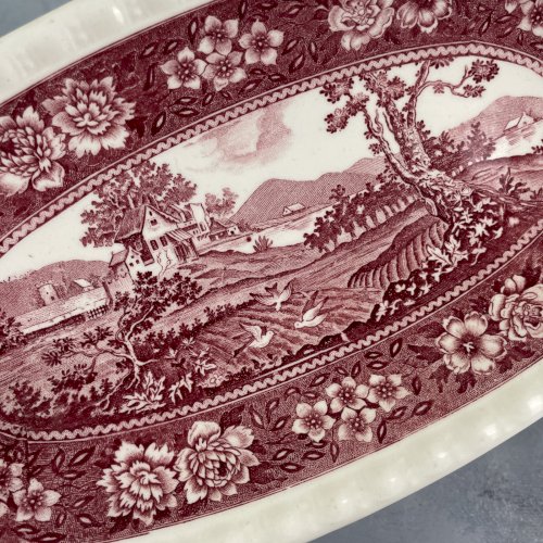 VILLEROY & BOCH paire de ravier petit plat ovale décor RUSTICANA rouge