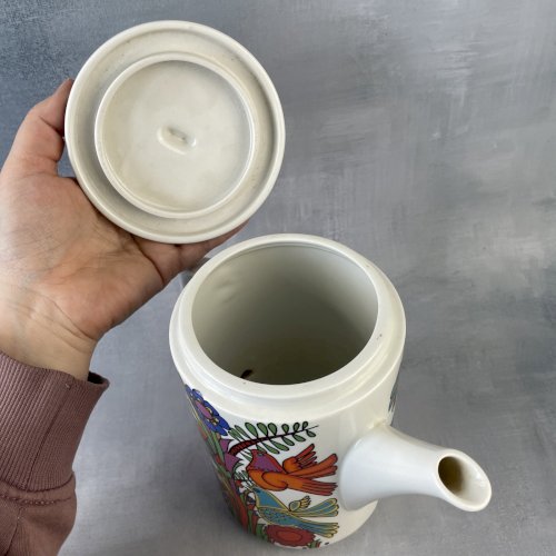 VILLEROY & BOCH Théière cafetière décor oiseaux et fleurs colorés ACAPULCO