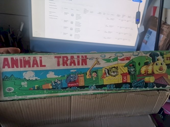 Vintage 1950's Animal Train Tin Battery Operated Toy  by  MODERN TOY  Japan