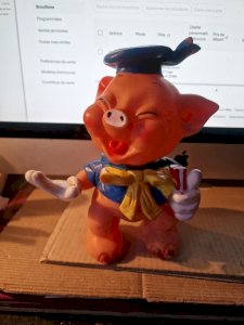 Vintage Old pouêt NIF NIF 3 LITTLE PIGS 21 cm DISNEY logo ELEPHANT LEDRA