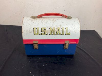 Vintage Old Lunch Box, US Mail Metal Dome 1969 Aladdin