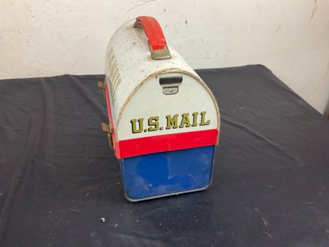 Vintage Ancienne Boîte à Lunch ,US Mail Métal Dôme 1969 Aladdin