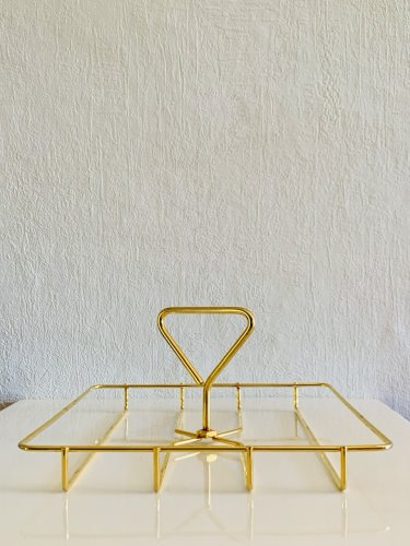 Plateau à apéritif vintage à 4 compartiments, par Vereco, France, années 1970. 