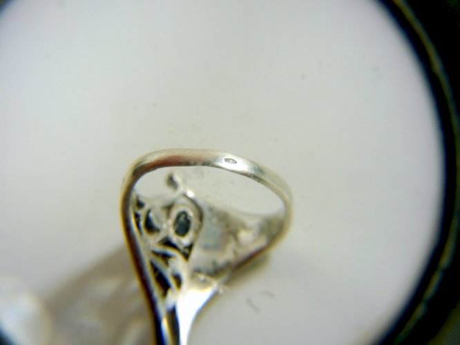 Vintage Bague Gothique Venise Argent 925 Pierre Onyx Poinçon T - 57/58 P - 4,2 g